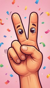 Cartoon Peace Sign Hand