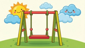 Cartoon Playground Swing