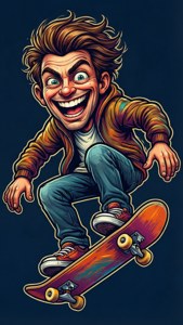 Cartoon Skateboarder SVG