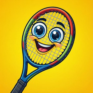 Cartoon Smiley Racquet