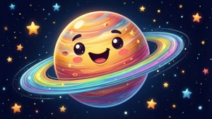Cartoon Smiling Planet
