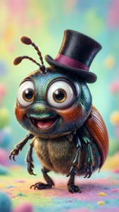 Cartoon Weevil with Hat
