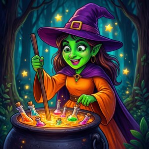 Cartoon Witch Cauldron
