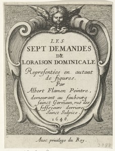 Cartouche met engelhoofdje