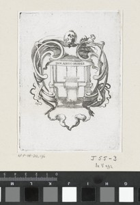 Cartouche met weefgetouw