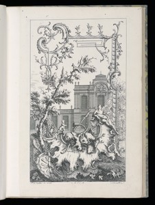 Cartouche with Hunting Motifs
