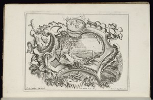 Cartouche with Putto Blowing Conch