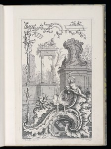 Cartouche with Ruins and Columns