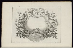 Cartouche with Wine Leaves and Grapes
