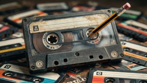 Cassette and Pencil Diorama