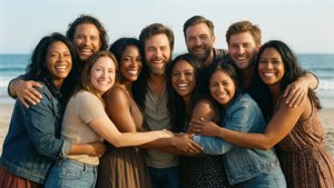 Cast Reunion Hug