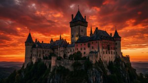 Castle in Crimson Sky