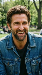 Casual Denim Laugh