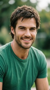 Casual Green Tee Smile