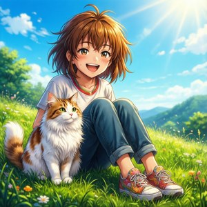 Cat and Girl