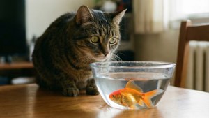 Cat and Goldfish Gaze