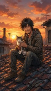 Cat and Sunset