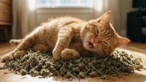 Cat Enjoying Catnip