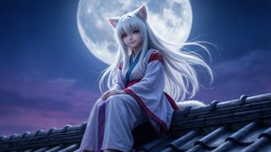 Cat Hanekawa Moon