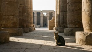 Cat in Temple Courtyard