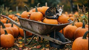 Cat in Wheelbarrow
