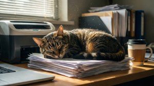 Cat Nap at Work