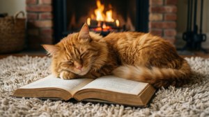 Cat on Book