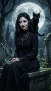 Cat on Gravestone