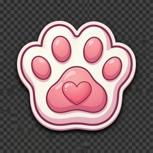 Cat Paw Heart Sticker