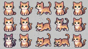 Cat Poses Sprite Sheet