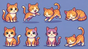 Cat Poses Sprite Sheet