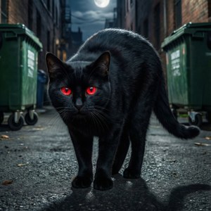 Cat's Feral Red Eyes