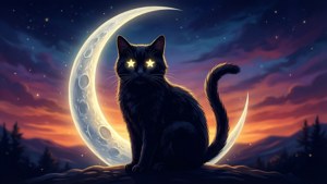 Cat Star Eyes Moon