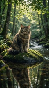 Cat Therian Forest Stream