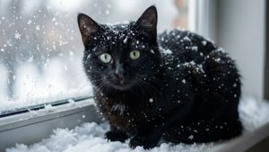 Cat with Snowflakes
