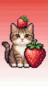 Cat with Strawberry