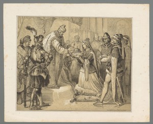 Catarina Cornaro overhandigt de kroon van Cyprus aan de doge van Venetië