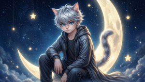Catboy on the Moon