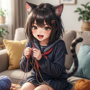 Catgirl Yarn Play