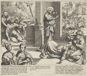 Catharina ontvangt de stigmata van Christus / Catharina verlost een bezetene van haar demonen / Paus Gregorius XI keert terug naar Italië