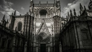 Cathedral Facade Monochrome