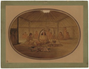 Catlin Feasted by the Mandan Chief