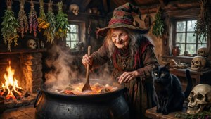 Cauldron and Cat Familiar