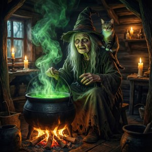 Cauldron and Cat Familiar