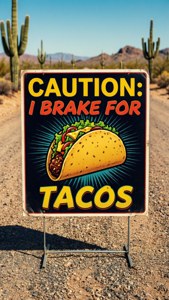 Caution Taco Yard Sign