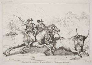 Cavalcature che conducono le bestie bovine in Roma, per macellare (Cattle Driven to the Slaughter in Rome) (Plate 16)