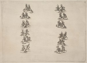 Cavaliers Fighting in Two Columns