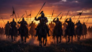 Cavalry Charge at Dusk