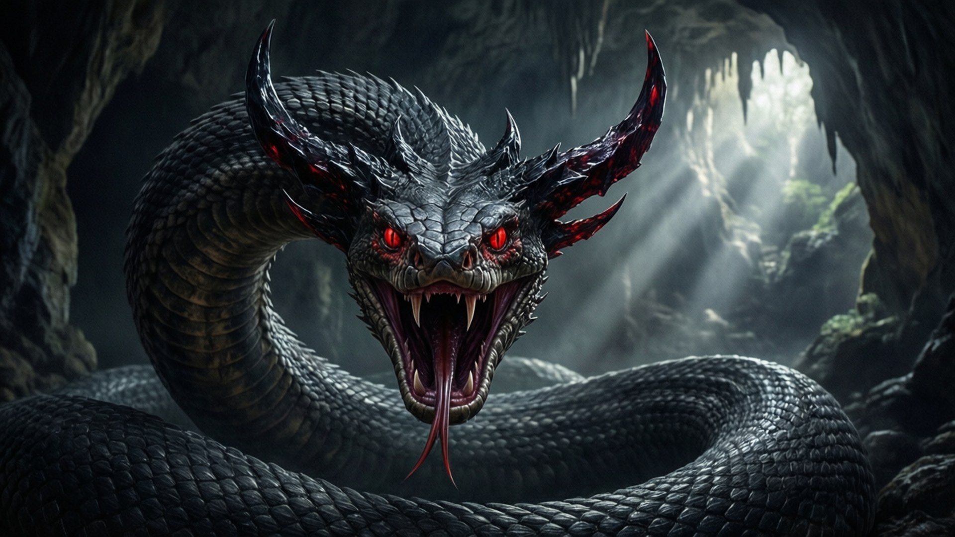 Cave Predator Serpent by Wallpapers.art Studio