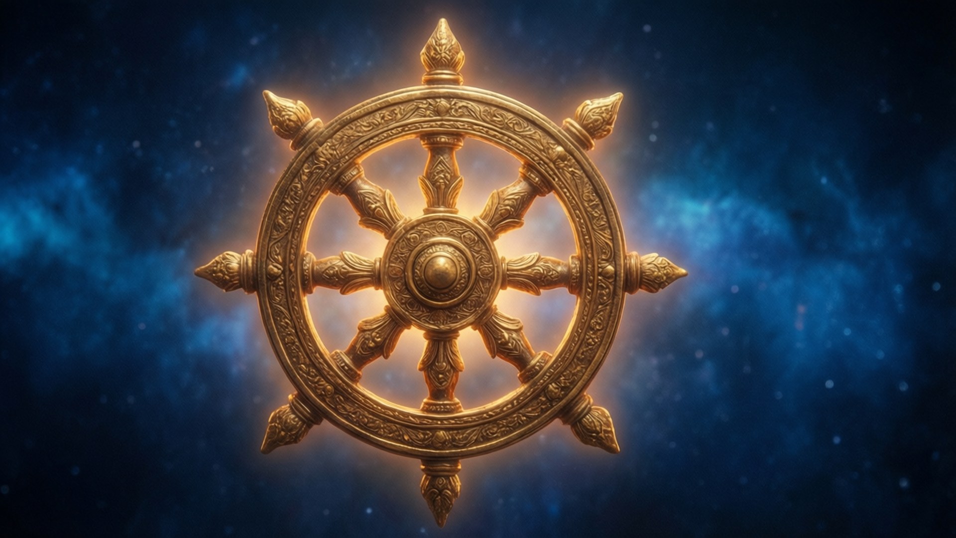 Celestial Dharma Wheel by Wallpapers.art Studio